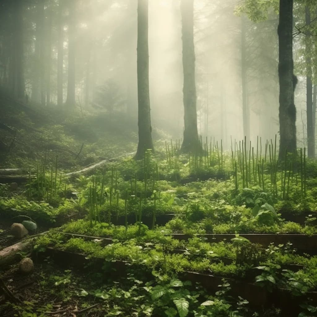 Conceptual environmental landscape representing permit and impact context